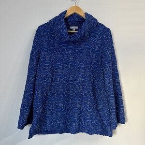 Habitat Sweater Top Tunic Cowl Neck Long Sleeve Boho Texture Relaxed Hippie M